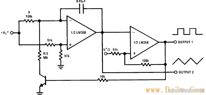 LM358电压控制振荡器VCO