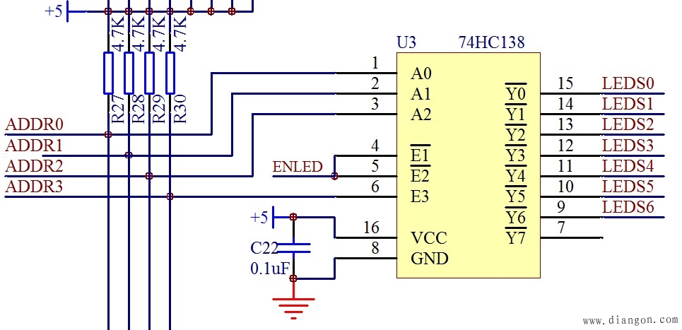74HC138三八译码器的应用