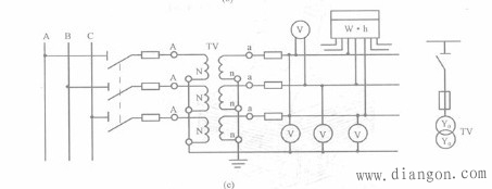 电压互感器Y。/Y。形接线