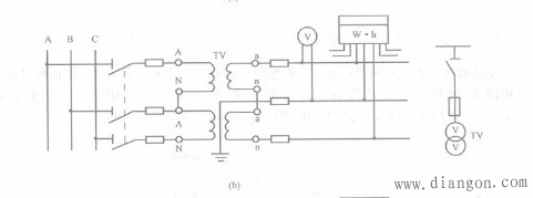 电压互感器的V/V形接线