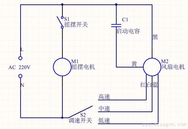 图解电风扇的电路原理