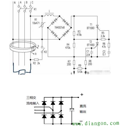 三相四线漏电保护器内部结构图
