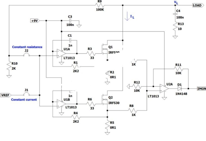 如何使用运算放大器构建电流负载?