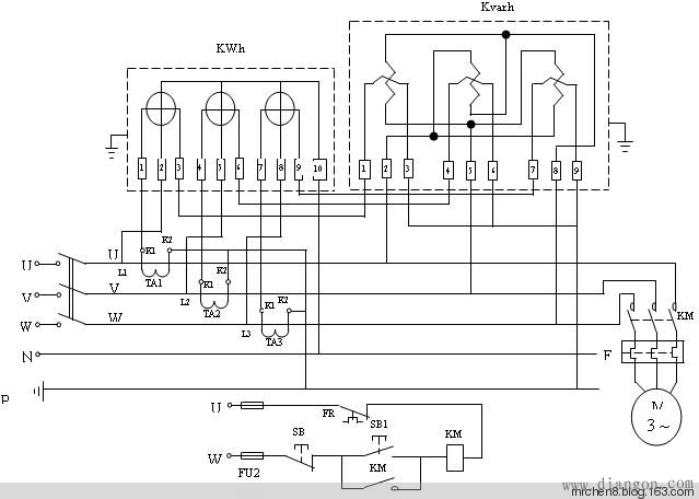 电工操作证考题-有功、无功电度表的联合接线电路图及其原理