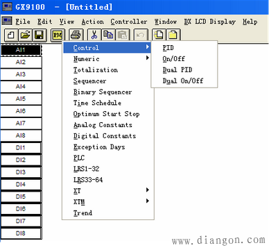江森GX-9100智能楼宇控制器编程软件界面