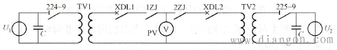 电压互感器二次并列等效电路图
